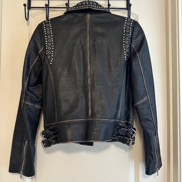 Bagatelle NYC Asymmetrical Studded Genuine Soft Leather Moto Jacket Size S - Picture 7 of 17